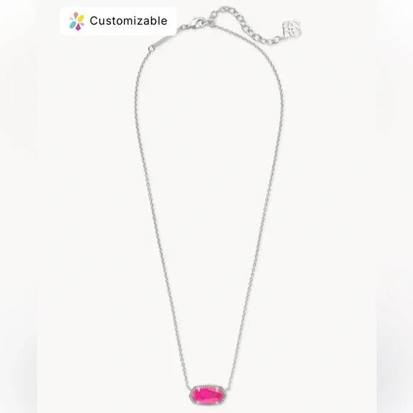 Kendra Scott Elisa Silver Pendant Necklace in Azalea Illusion - Picture 4 of 6